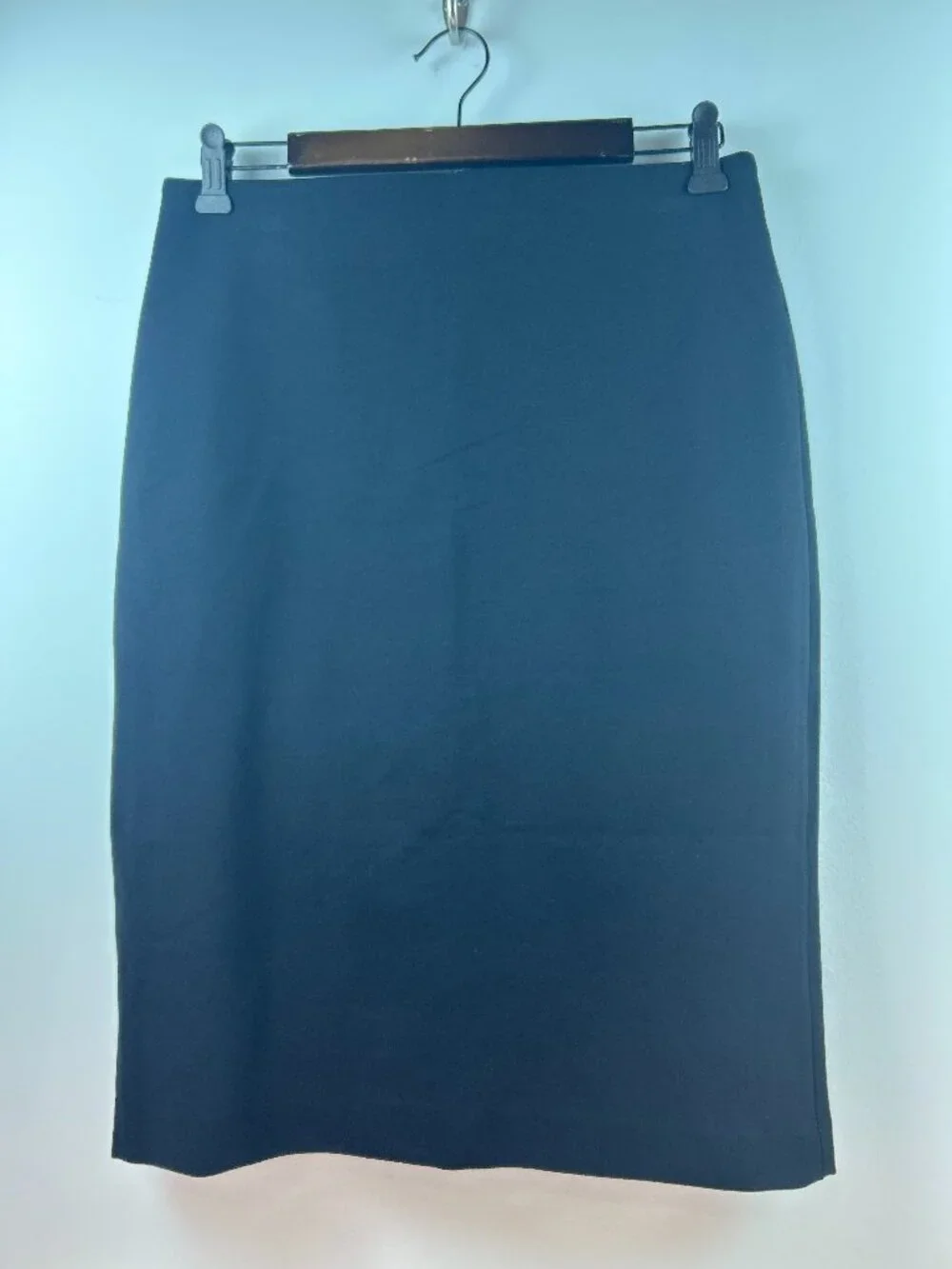 Spanx Black Ponte Pencil Skirt with Back Zip Size L